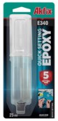 Эпоксидный клей двухкомпонентный (шприц), прозрачный 25мл., универсальный Е340, Akfix (EA012 (AKU136))