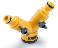 Адаптер распределительный, 2 выхода с кранами, вход 1/2 вн- 3/4 вн., Сила (551125)