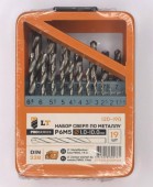 Набор сверл 19 шт.,  Р6М5 (1,0 - 10,0), метал. бокс, LevTools (120-190)