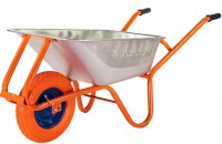 Тачка будівельна, одноколісна Formula1, поліуритан колесо 4x8, корито оцинк. 90л Standart, BLUETOOLS (220-4012)