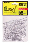 Заклепки алюмінієві 4,0 мм х 10,00 мм – 50шт. Alloid