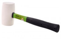Киянка резиновая, рукоятка стекловолокно, ф75мм, 680г, белая, Alloid (60634)