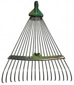 Граблі віялові розсувні жовтий цинк, 18 зубів, Бригадир