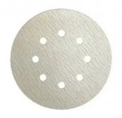 Круг абразивный на липучке с 8 отверстиями, ф225мм, Р120, белый абразив, Polystar (уп-10шт.)