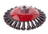 Щетка конусная D125 из плет.проволоки М14, INTERTOOL (BT-4125)