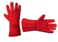 Перчатка сварщика, КРАГА 35см, красные, INTERTOOL (SP-0156) (1уп.-12шт.)