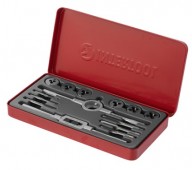 Набор метчиков и плашек с держателем 14 эл., M3-M10, INTERTOOL (SD-8024)