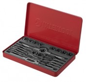 Набор метчиков и плашек с держателем 24 эл., M5-M12, INTERTOOL (SD-8026)