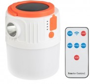 Фонарь для кемпинга, солнечная панель, пульт, АКБ (Li-ion 2*1200mAh), INTERTOOL (LB-0214)
