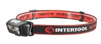 Фонарь налобный XPE+2SMD+2RED SMD, 6 режимов работы, сенсор, АКБ (Li-ion 1200mAh), INTERTOOL (LB-0310)