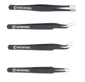 Набір антистатичних пінцетів 4шт., INTERTOOL (NT-6001)