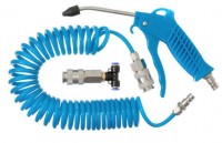 Набір для продувки для вантажних авто: пістолет, шланг ПУ 5м 6x4мм, трійник 6мм; на швидкороз'ємних з'єднаннях, INTERTOO