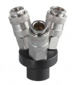 Розгалужувач повітря 1/4" на 3 виходи, W-подібний, з швидкороз'ємними з'єднаннями, 10bar INTERTOOL (PT-1853)