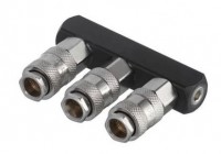 Розгалужувач повітря 1/4" на 3 виходи, прямий, з швидкороз'ємними з'єднаннями, 10bar, INTERTOOL (PT-1855)