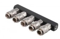 Розгалужувач повітря 1/4" на 5 виходу, прямий, зі швидкороз'ємними з'єднаннями, 10bar INTERTOOL (PT-1857)