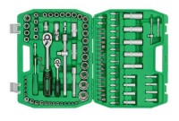 Набір насадок торцевих CrV 1/4" та 1/2" з тріскачками 72з., 108шт в кейсі, INTERTOOL (ET-6108SP)