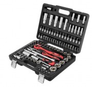 Набір торцевих насадок CrV 1/4" і 1/2" з тріскачками 72з., 108шт в кейсі, ПРОФІ, INTERTOOL (ET-6108)