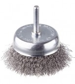 Щетка торцевая D75 из риф.проволоки со стержнем 1/4", INTERTOOL (BT-9075)