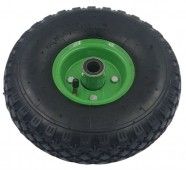 Пневмо колесо для тачки 4,0-8 без осі 20мм, 2PR, зелений диск, VMF EURO