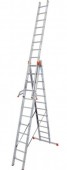 Лестница универсальная 3x12, 3 секции, профиль 80мм, стабилизатор 122см, VMF EURO