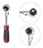 Трещотка 3/8", прямая с карданом, 72 зуба, INTERTOOL (ET-8008)