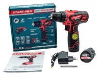 Дрель-шуруповерт 12В аккумуляторный, безщеточный двигатель, КМ 28 Нм, 2 АКБ 12В 2а/г, ЗУ, START PRO (SCD8-21)