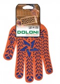 Перчатка трикотажная с ПВХ рисунком "ЗВЕЗДА", оранжевая, рамер 10", кл. 7, DOLONI (564)
