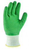 Перчатка трикотажная с латексным покрытием, полный облив, зеленые, размер 10", DOLONI (4526)