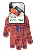 Перчатка трикотажная с ПВХ рисунком "УНИВЕРСАЛ", оранжевая, кл. 10, DOLONI (526)