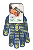 Перчатка трикотажная с ПВХ рисунком "УНИВЕРСАЛ", синяя, кл. 10, DOLONI (646)