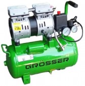 Двоциліндровий безмасляний компресор GOC 24L 1.5 кВт, 240 л/хв, 8 бар, бак 24 л, Grosser (G0195)