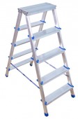 Лестница 5 ступеней, алюминиевая двусторонняя, макс. 150кг, VMF EURO
