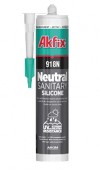Силікон нейтральний (безоцтовий) санітарний 918N, прозорий 280мл, Akfix (SA801)