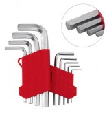 Ключі шестигранні набір 9шт., сталь СrV, короткі (1,5-10мм), INTERTOOL (HT-0601)