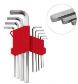 Ключі шестигранні набір 9шт., сталь СrV, подовжені (1,5-10мм L77-175мм), INTERTOOL (HT-0602)