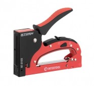 Степлер метал.  ПРОФИ, 4-14мм, регулировка силы удара, ресор. механизм, прорезиненная рукоятка, INTERTOOL (RT-0103)