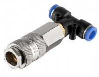 Трійник на шланг 8мм та швидкороз'ємне з'єднання до набору для продування вантажних автомобілів, INTERTOOL (PT-1868)