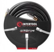 Шланг пневматический резиновый армированный, до  20Атм, 10*17мм, 10м с быстросъемами, INTERTOOL (PT-1734)