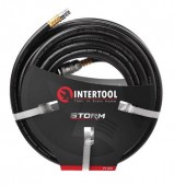 Шланг пневматический резиновый армированный, до  20Атм, 6*13мм, 20м с быстросъемами, INTERTOOL (PT-1721)