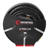 Шланг пневматический резиновый армированный, до  20Атм, 8*15мм, 20м с быстросъемами, INTERTOOL (PT-1732)