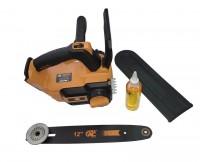 Пила цепная аккумуляторная S12L, шина 12"/300мм, цепь 3/8",45 звеньев, 1 АКБ 8А/ч и ЗУ (платформа), ТехАС (TAOE-S12L +