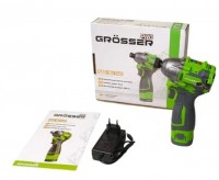 Гайковерт аккумуляторный ударный GID 16/140 PRO, крутящий момент 60/100/140 Нм, АКБ 2 А/г и ЗУ, Grosser