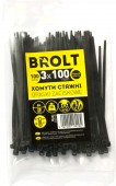 Хомут нейлон 2,5х300мм (3x300), 100шт черный BROLT