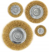 Щетки из рифленой проволоки для дрели (38,50,75,100мм), набор 4 шт, Kubis (07-06-9004)