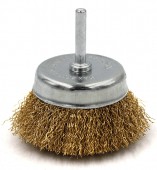 Щетка торцевая D100 из риф.проволоки со стержнем 1/4", Kubis (07-06-9100)