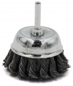 Щетка торцевая D100 из плет.проволоки со стержнем 1/4", Kubis (07-06-3100)