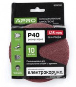 Круг абразивный на липучке, ф125мм, Р180, Apro (828008) (уп.-10шт.)