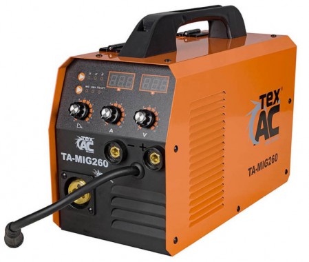 Тех.АС Сварочный аппарат инверторный полуавтомат, ток 260А, мощность 6,8кВт, эл. ф1,6-4мм, проволка 0,6-1,0мм, ТехАс (TA-MIG260) - Картинка 1
